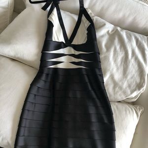 BCBG Black and white knees length cocktail dress